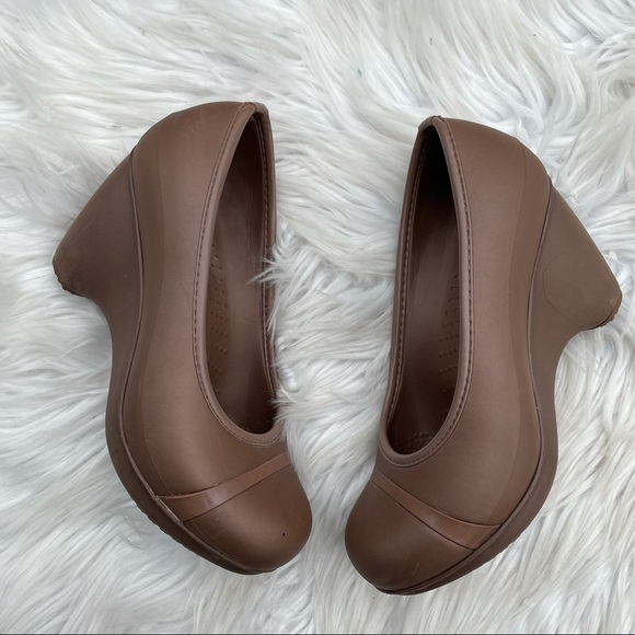 Crocs wedge heel Lena women’s size 7 slip on - Picture 1 of 6